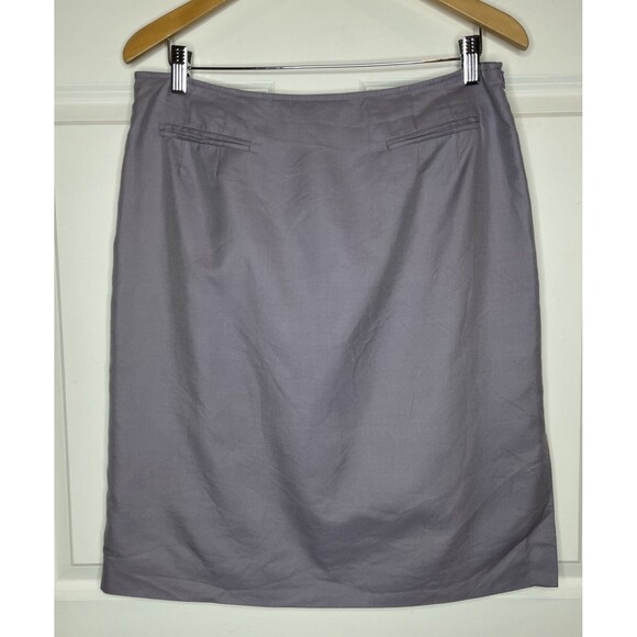 Talbots Pencil Skirt Size 14 Cotton & Silk Blend Career Casual Lavender Lined - Picture 1 of 9